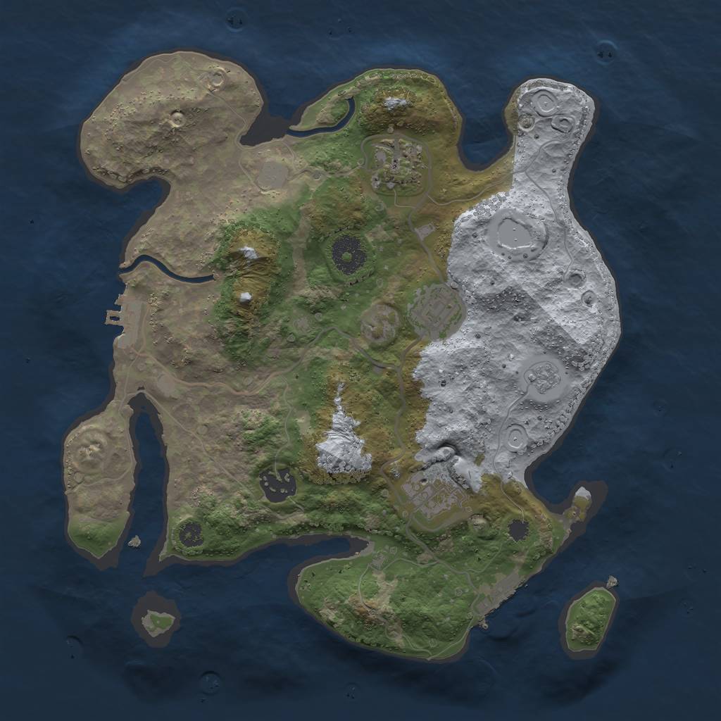 Rust Map: Procedural Map, Size: 3000, Seed: 1490753959, 12 Monuments
