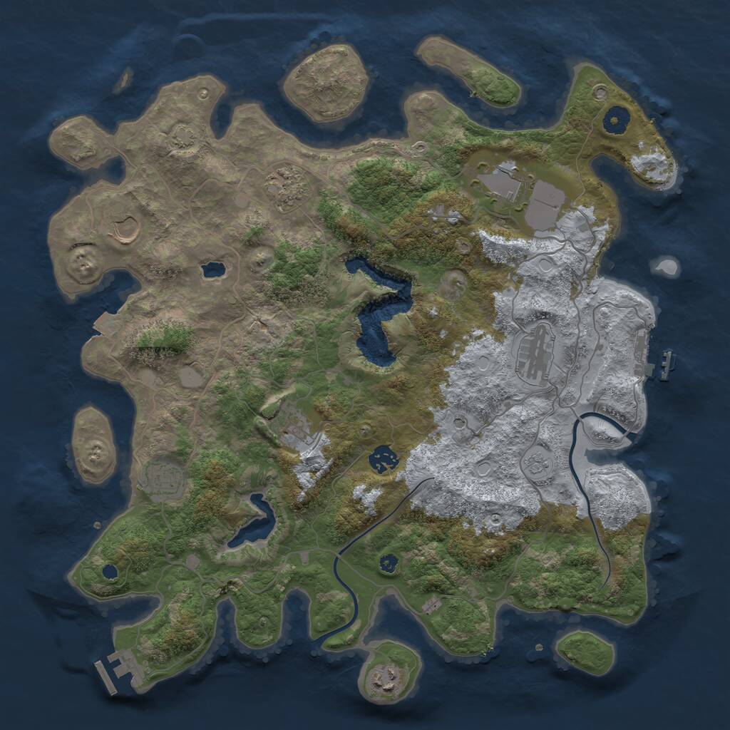 Rust Map: Procedural Map, Size: 4000, Seed: 802119126, 14 Monuments