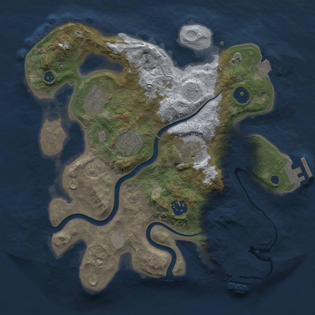 Rust Map: Procedural Map, Size: 3000, Seed: 1704401762, 8 Monuments