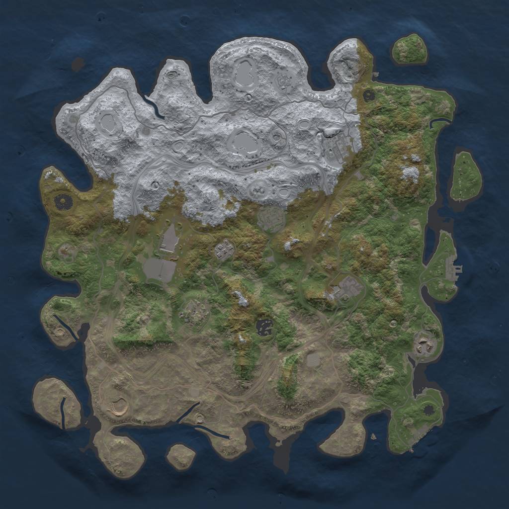 Rust Map: Procedural Map, Size: 4300, Seed: 279186482, 18 Monuments