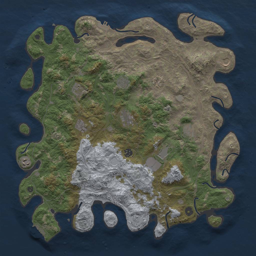 Rust Map: Procedural Map, Size: 4500, Seed: 1944604557, 20 Monuments