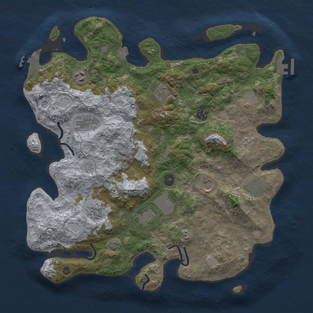 Rust Map: Procedural Map, Size: 4000, Seed: 339133460, 16 Monuments