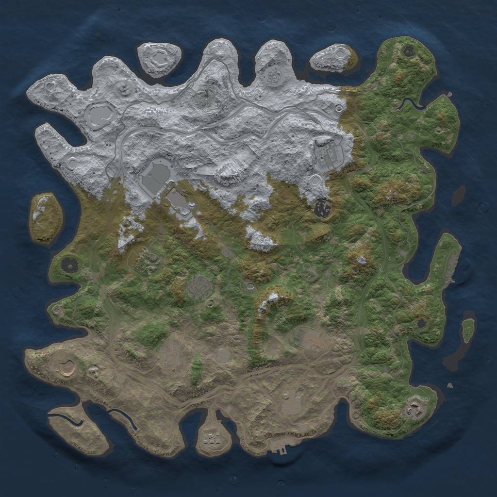 Rust Map: Procedural Map, Size: 4500, Seed: 132311, 20 Monuments