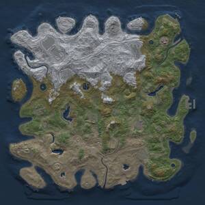 Thumbnail Rust Map: Procedural Map, Size: 4500, Seed: 132311, 16 Monuments