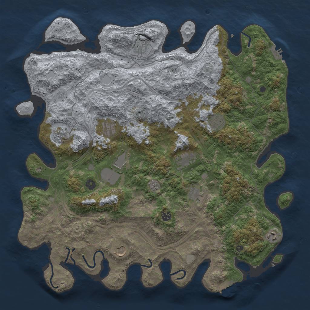 Rust Map: Procedural Map, Size: 4500, Seed: 1103637729, 20 Monuments