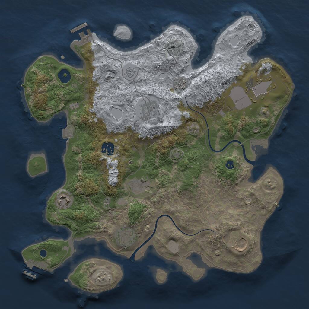 Rust Map: Procedural Map, Size: 3500, Seed: 13788991, 14 Monuments