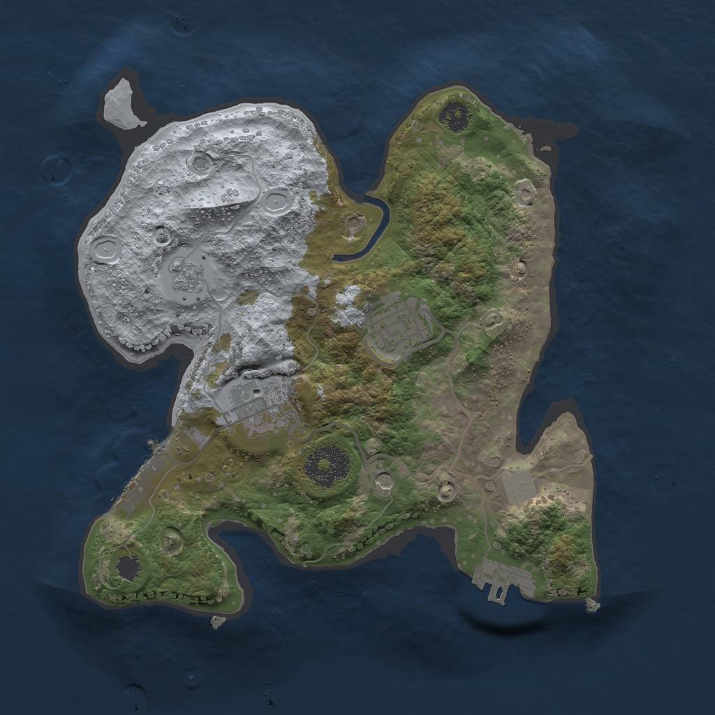 Rust Map: Procedural Map, Size: 2500, Seed: 46464646, 11 Monuments