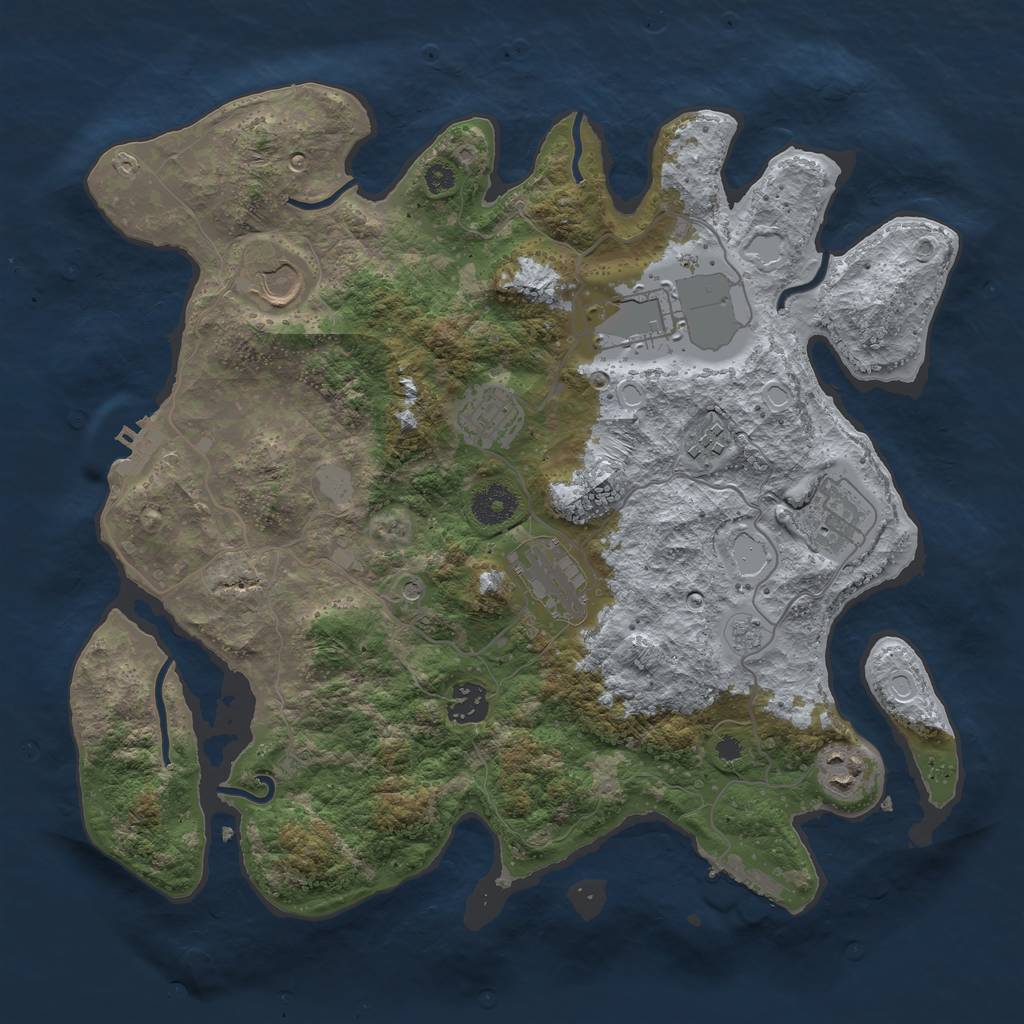 Rust Map: Procedural Map, Size: 3600, Seed: 12313, 17 Monuments