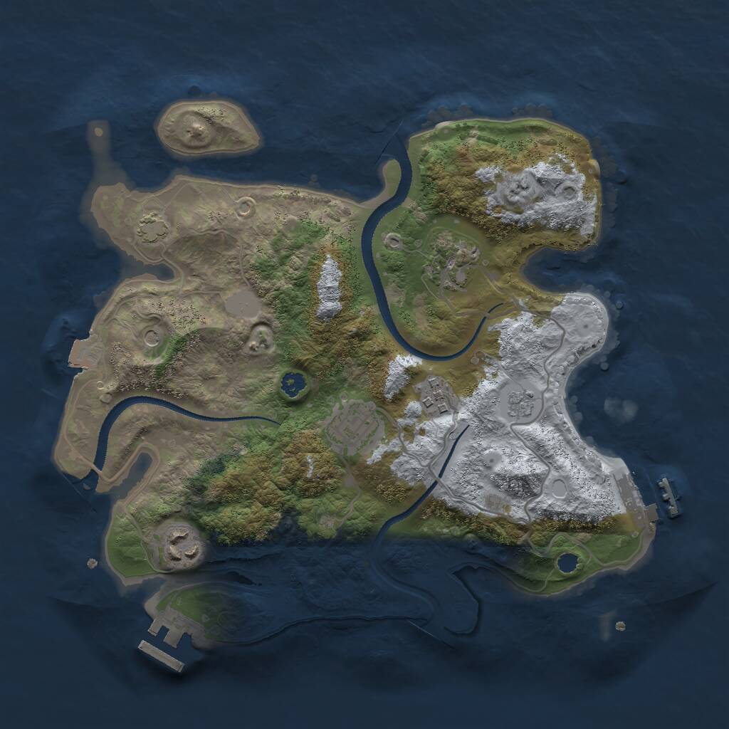 Rust Map: Procedural Map, Size: 3000, Seed: 1357444906, 10 Monuments
