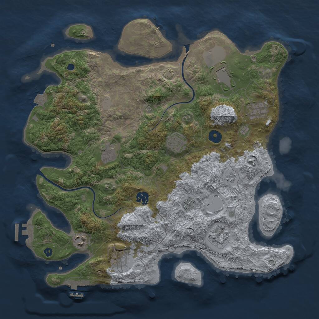 Rust Map: Procedural Map, Size: 3700, Seed: 432464774, 15 Monuments