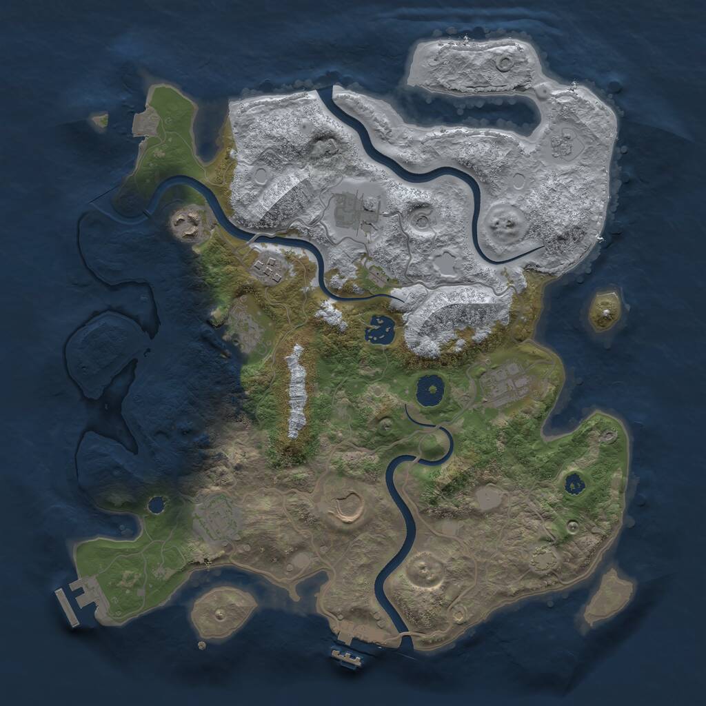Rust Map: Procedural Map, Size: 3504, Seed: 13825, 14 Monuments