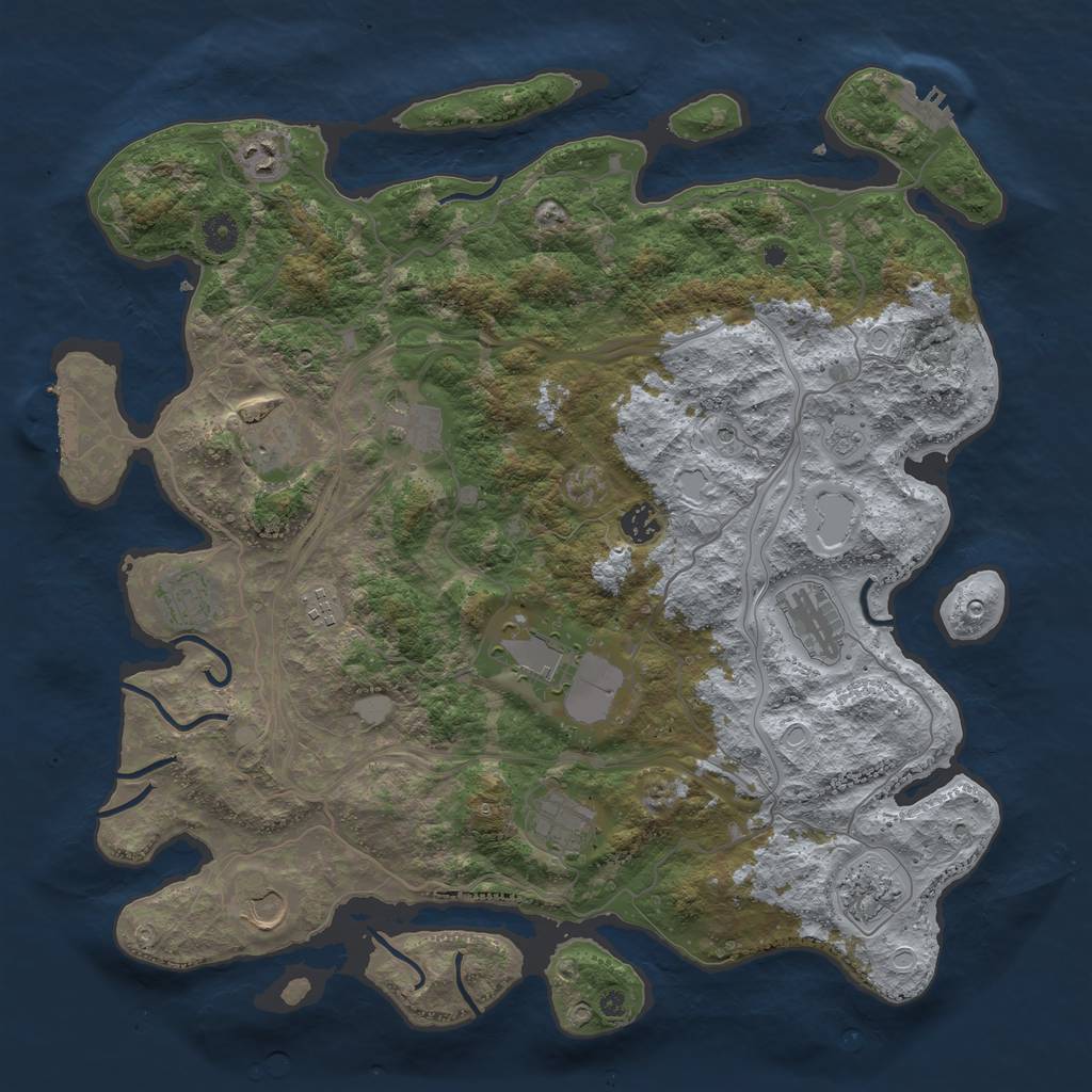 Rust Map: Procedural Map, Size: 4250, Seed: 354256093, 20 Monuments