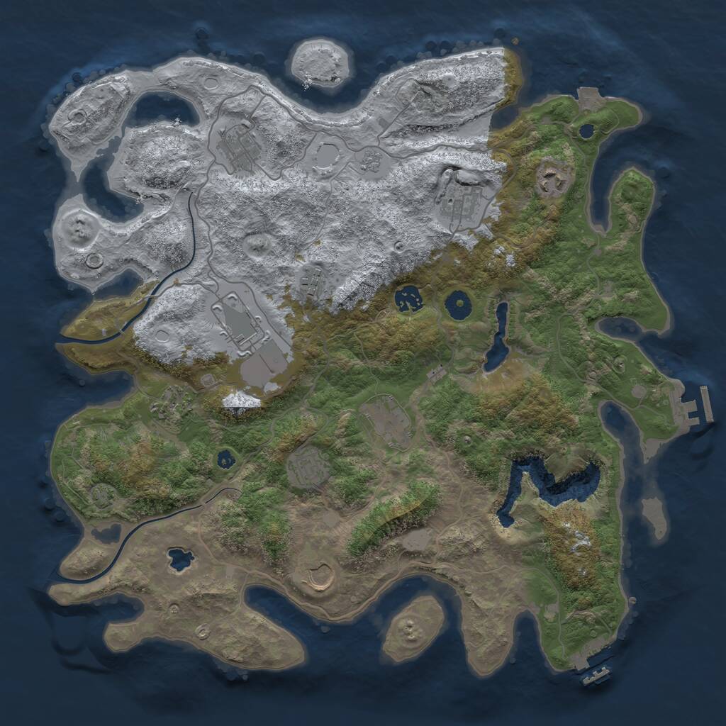 Rust Map: Procedural Map, Size: 4000, Seed: 789324564, 15 Monuments