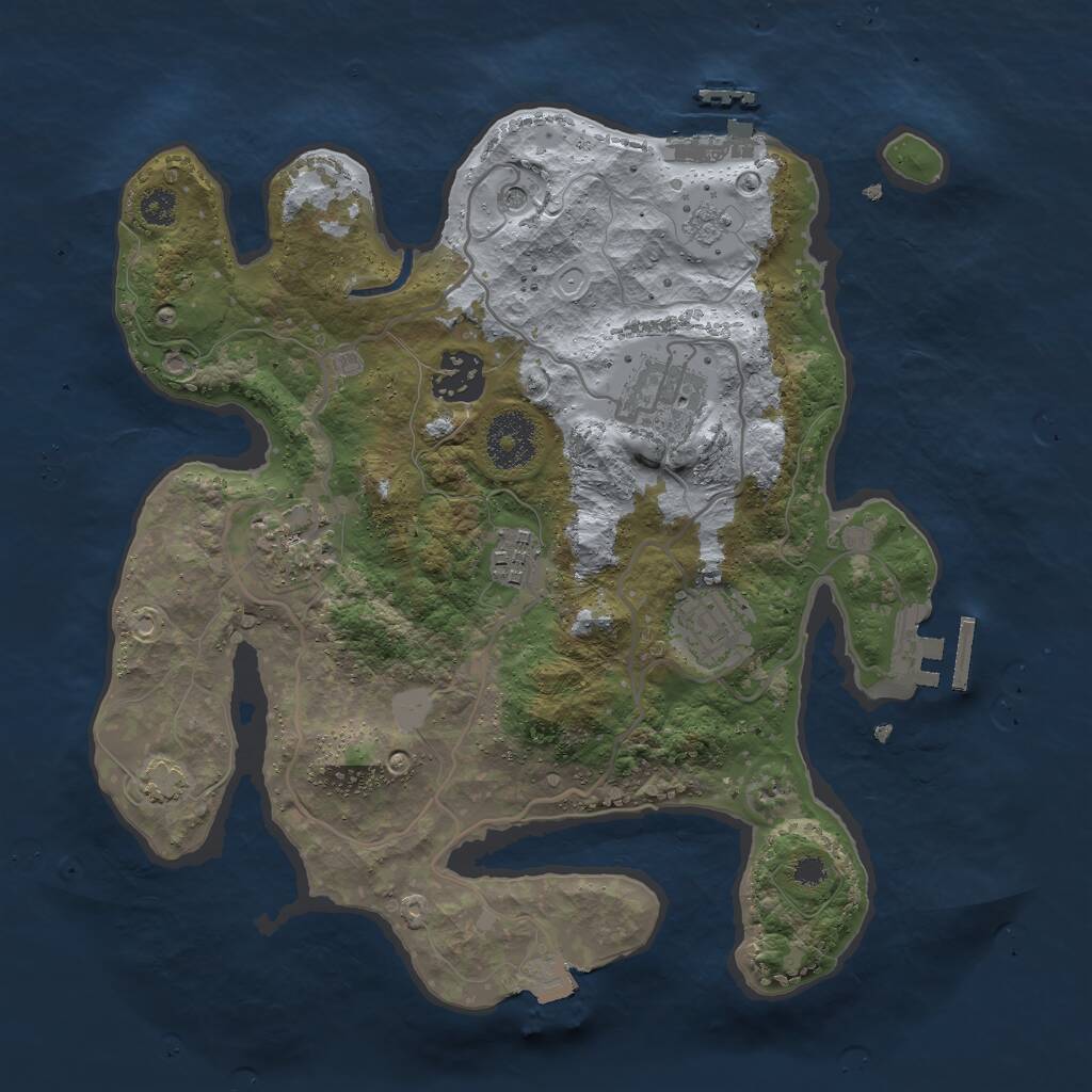 Rust Map: Procedural Map, Size: 3000, Seed: 7628594, 11 Monuments