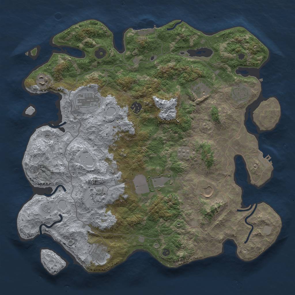 Rust Map: Procedural Map, Size: 4000, Seed: 1103907050, 19 Monuments