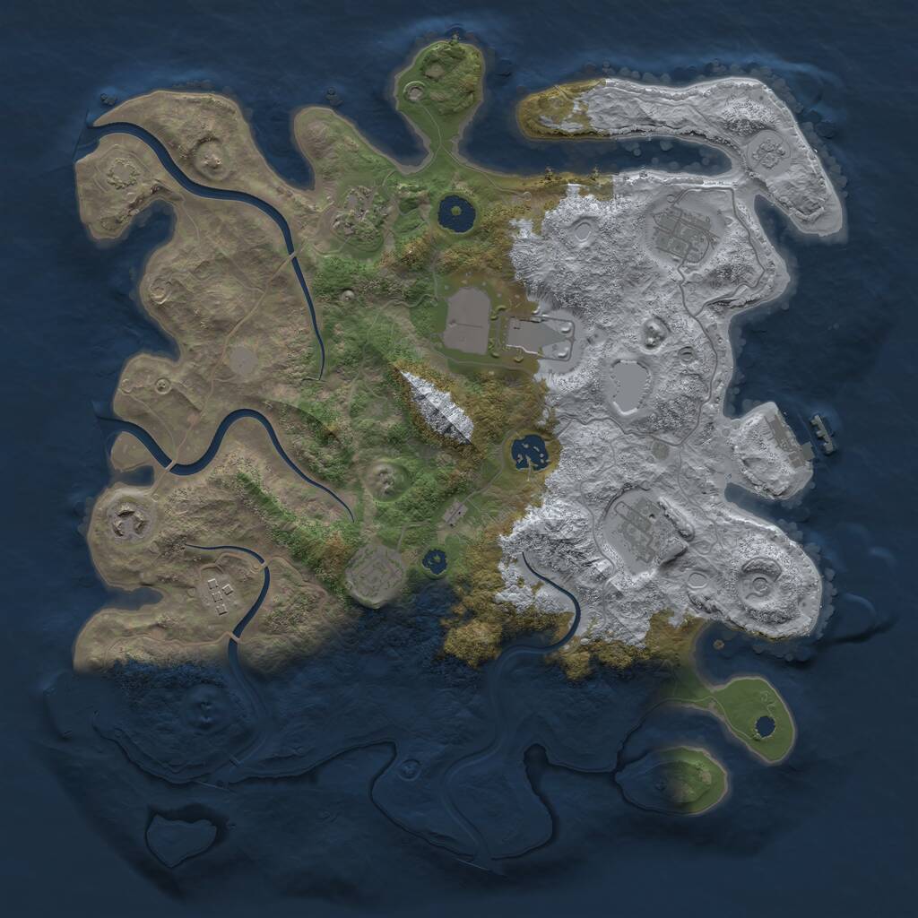 Rust Map: Procedural Map, Size: 3750, Seed: 202212166, 14 Monuments