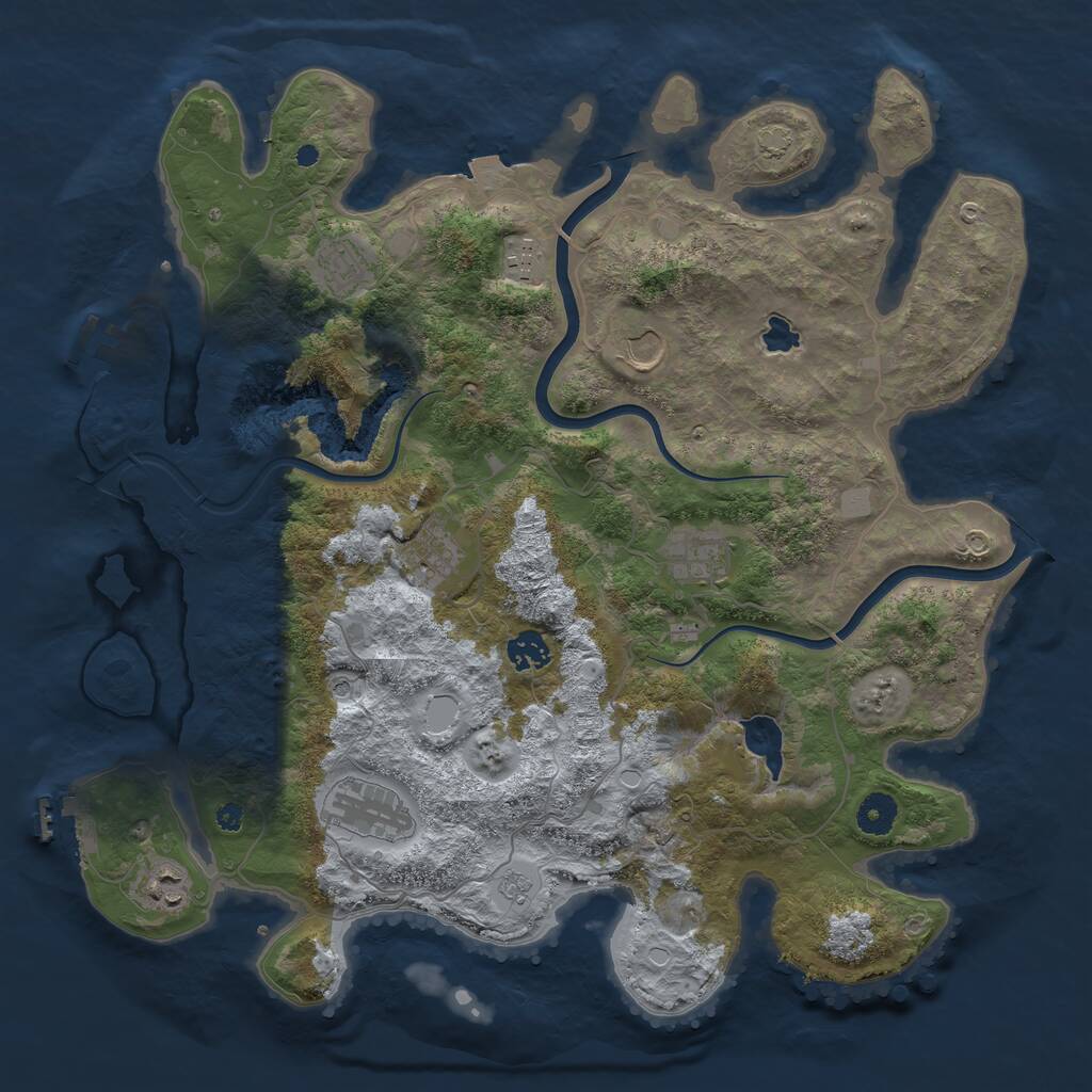 Rust Map: Procedural Map, Size: 4000, Seed: 630, 14 Monuments