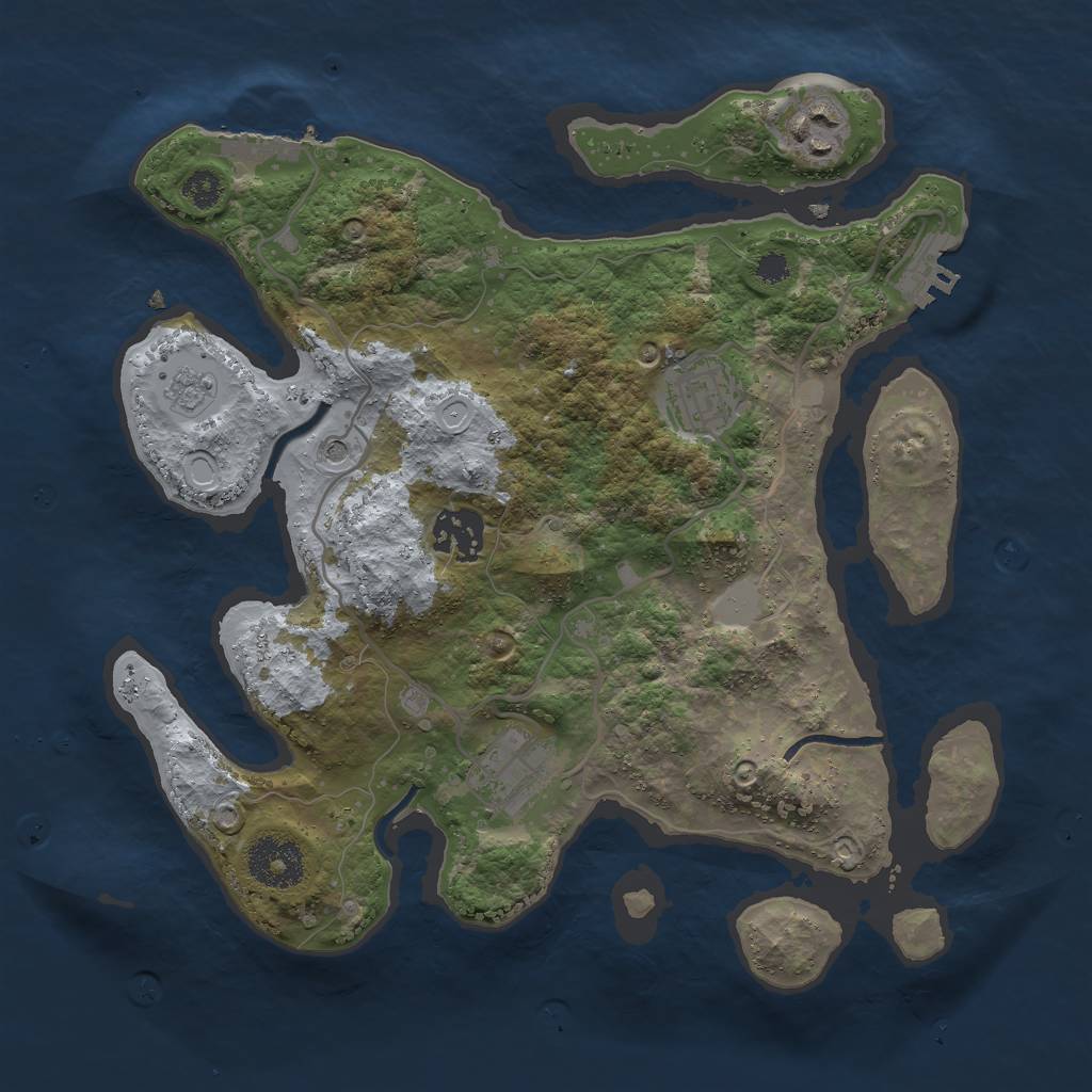 Rust Map: Procedural Map, Size: 3000, Seed: 3069, 13 Monuments