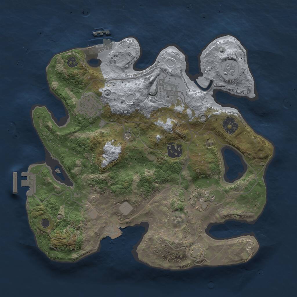 Rust Map: Procedural Map, Size: 2800, Seed: 3820471, 10 Monuments