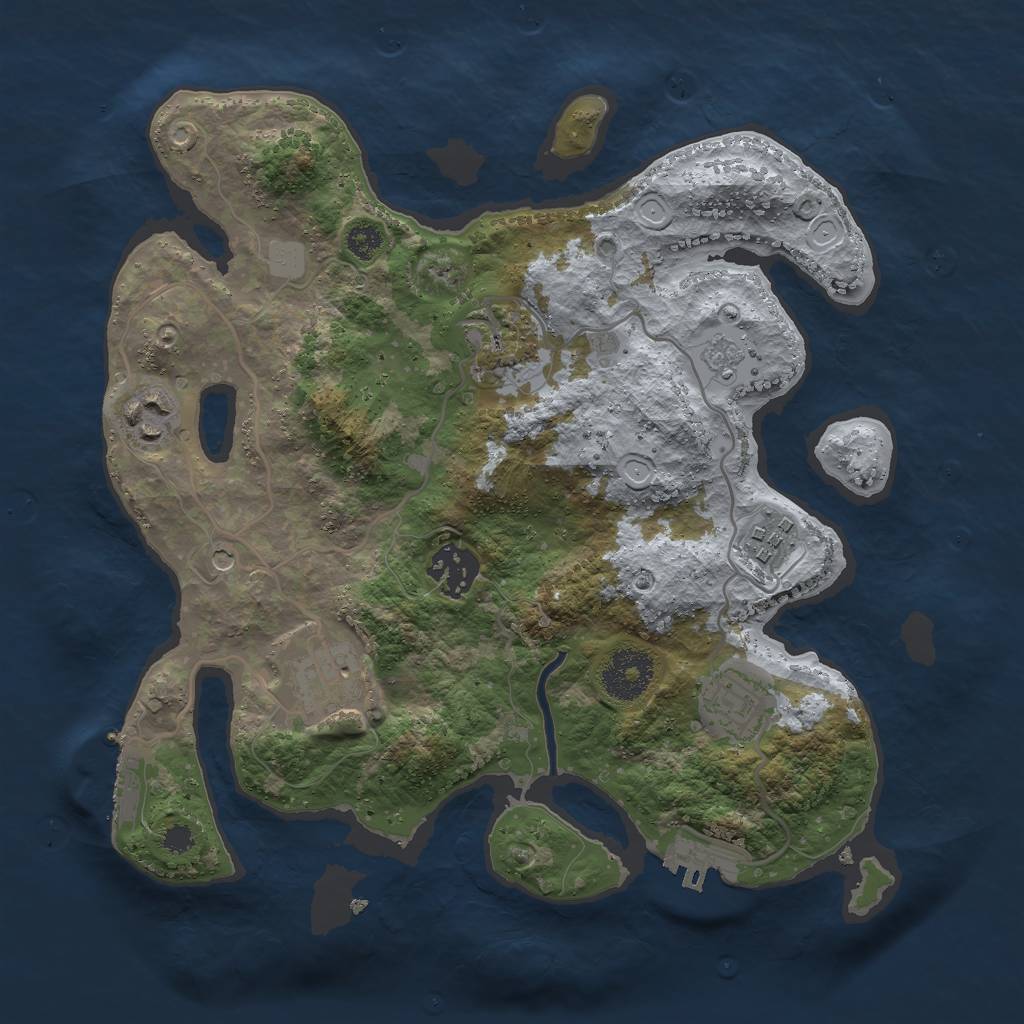 Rust Map: Procedural Map, Size: 3000, Seed: 68427607, 15 Monuments