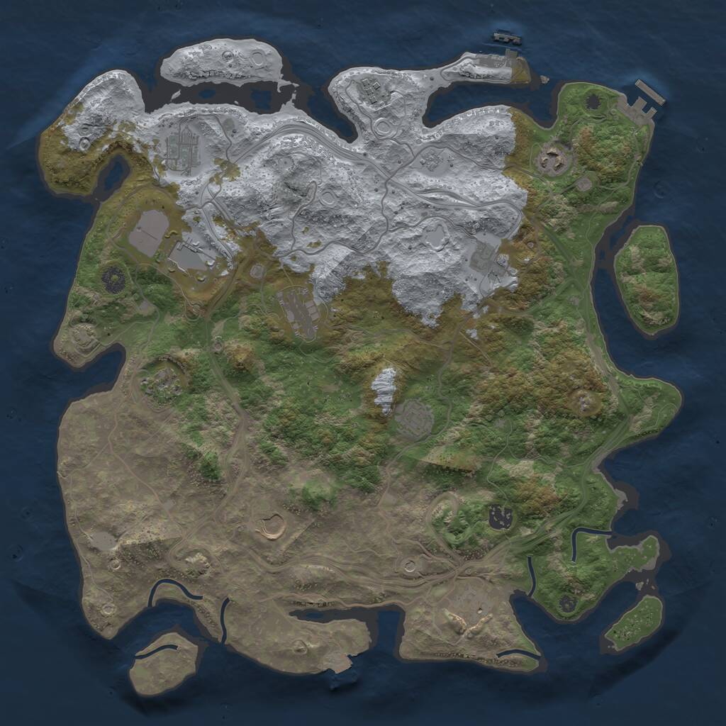 Rust Map: Procedural Map, Size: 4250, Seed: 346593370, 17 Monuments