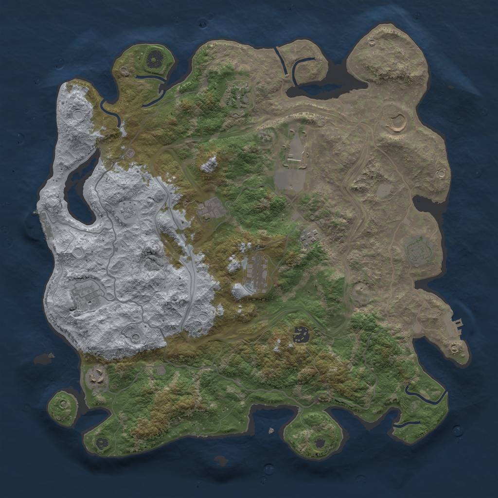 Rust Map: Procedural Map, Size: 4250, Seed: 1506052767, 19 Monuments