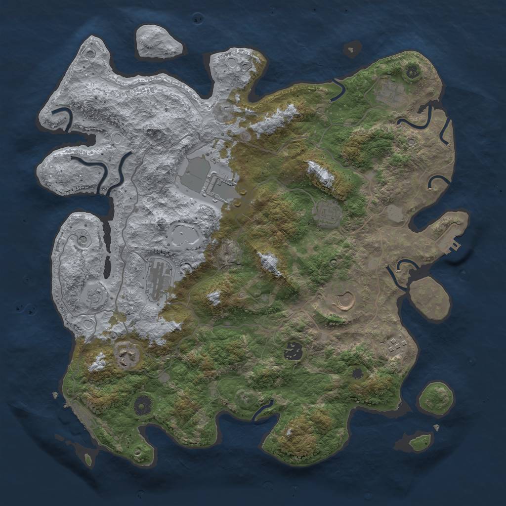 Rust Map: Procedural Map, Size: 4000, Seed: 15424, 17 Monuments
