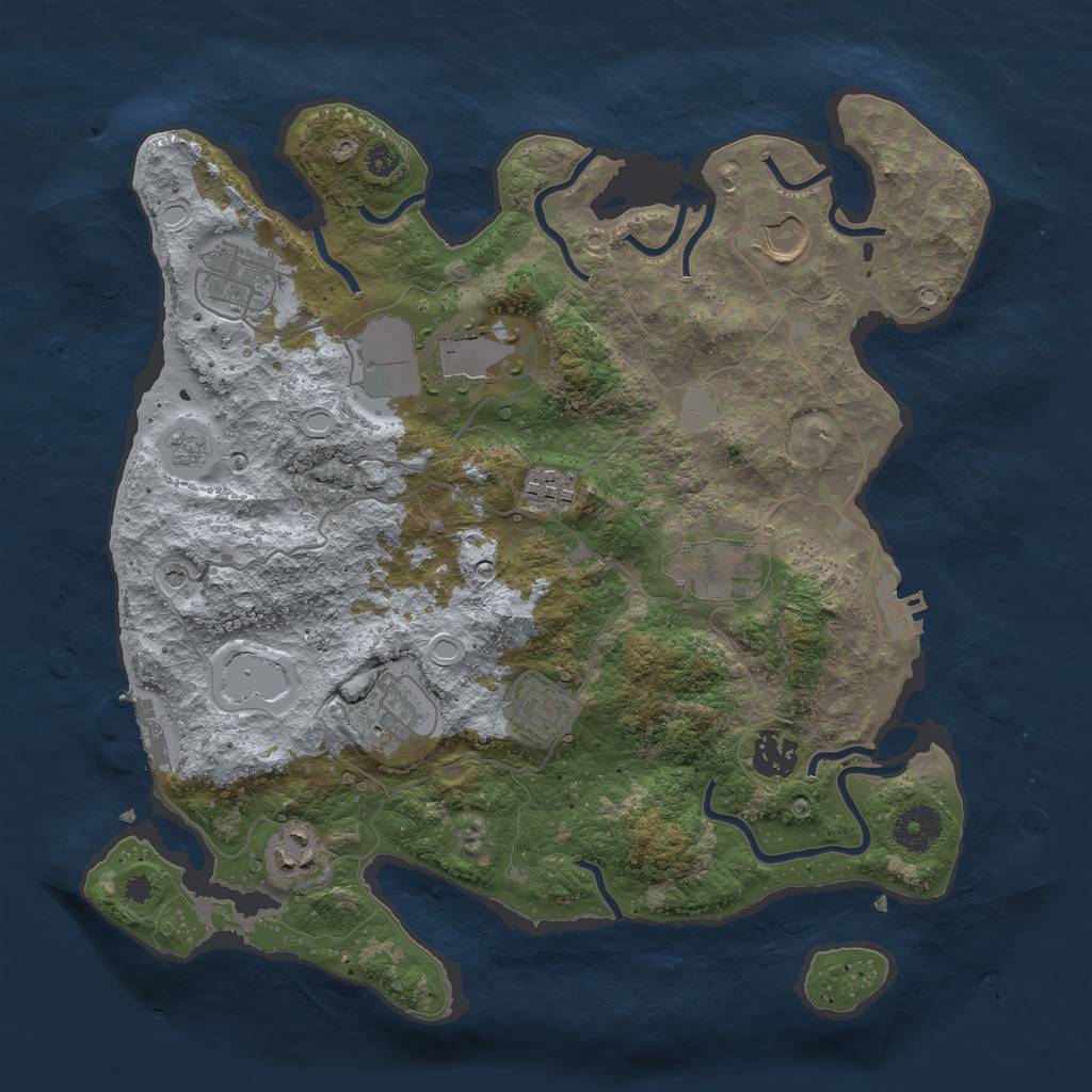 Rust Map: Procedural Map, Size: 3500, Seed: 49767800, 18 Monuments