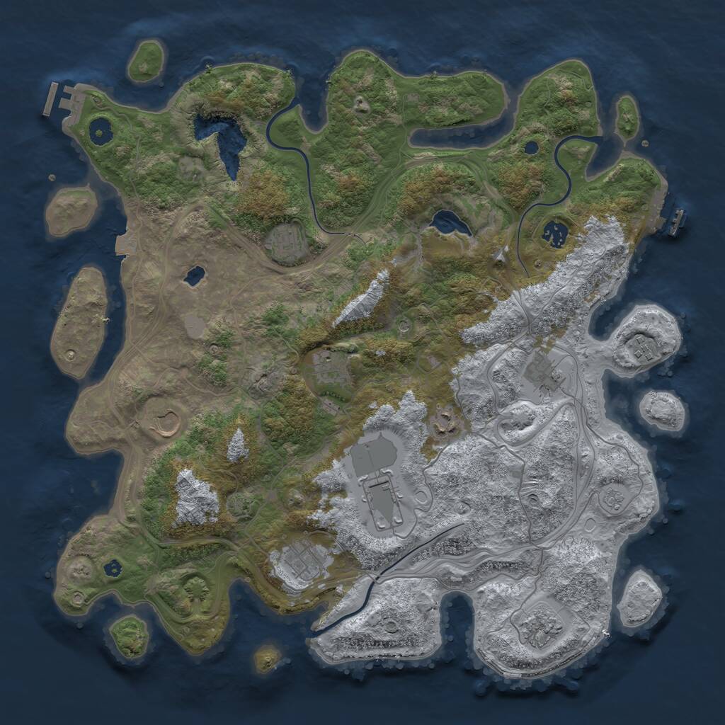 Rust Map: Procedural Map, Size: 4250, Seed: 32552, 16 Monuments