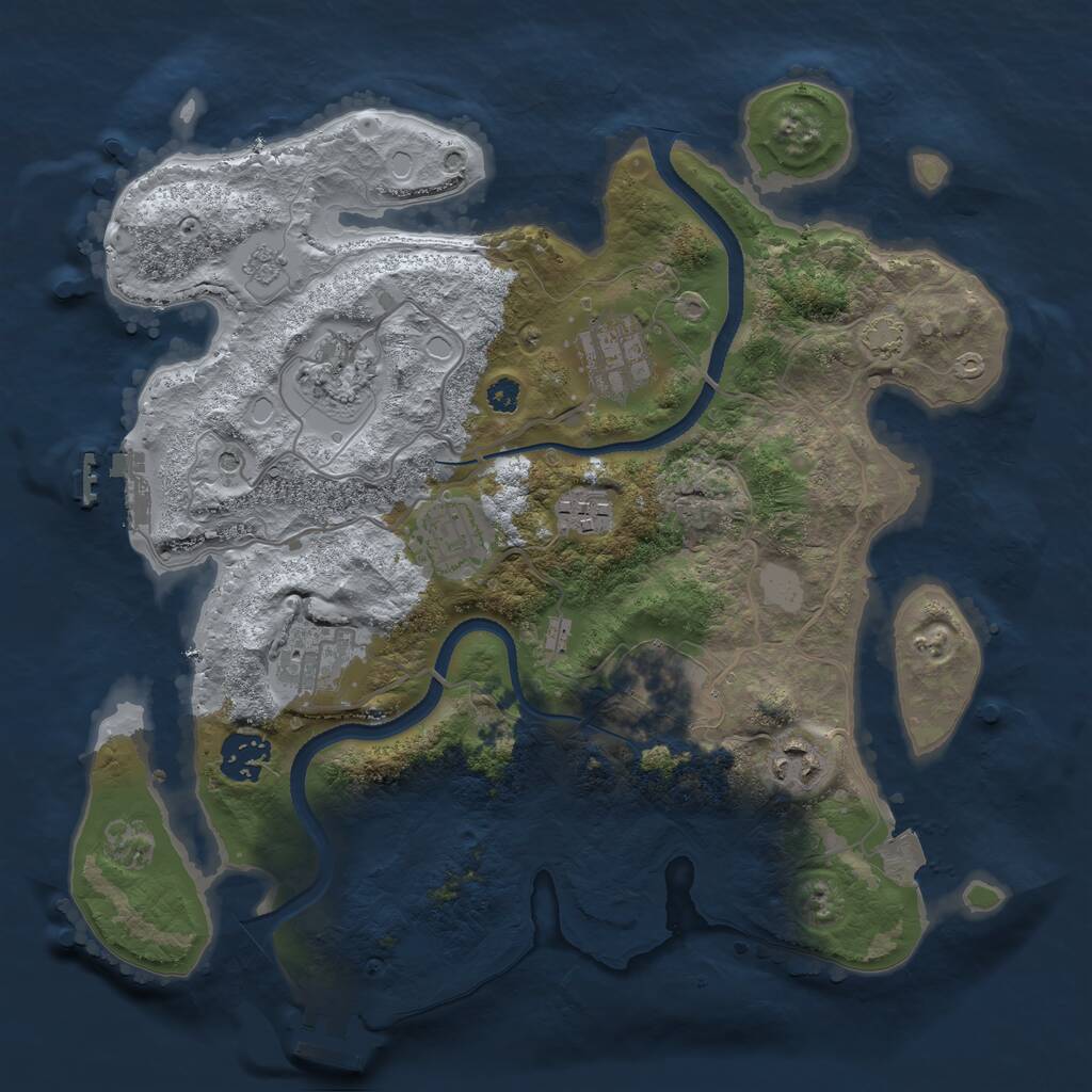 Rust Map: Procedural Map, Size: 3250, Seed: 1831272929, 14 Monuments