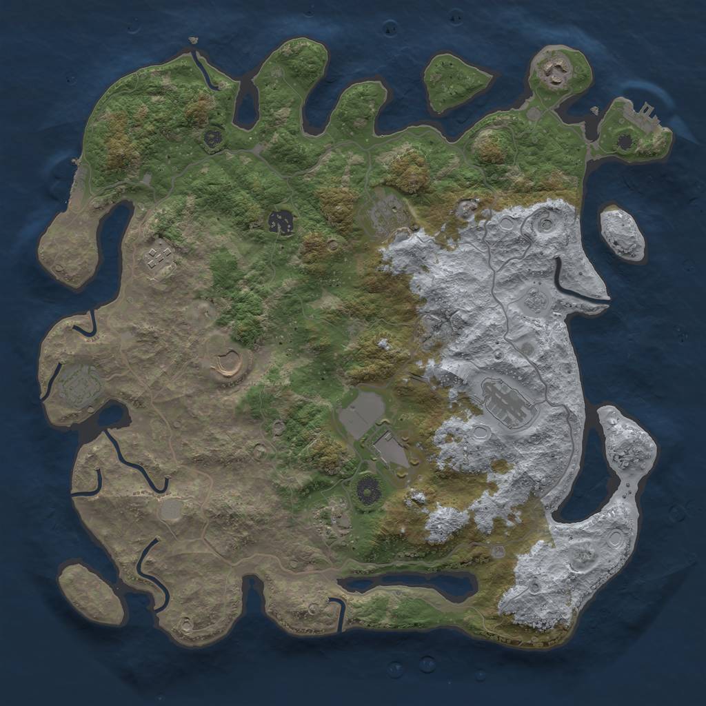 Rust Map: Procedural Map, Size: 4000, Seed: 198348333, 18 Monuments
