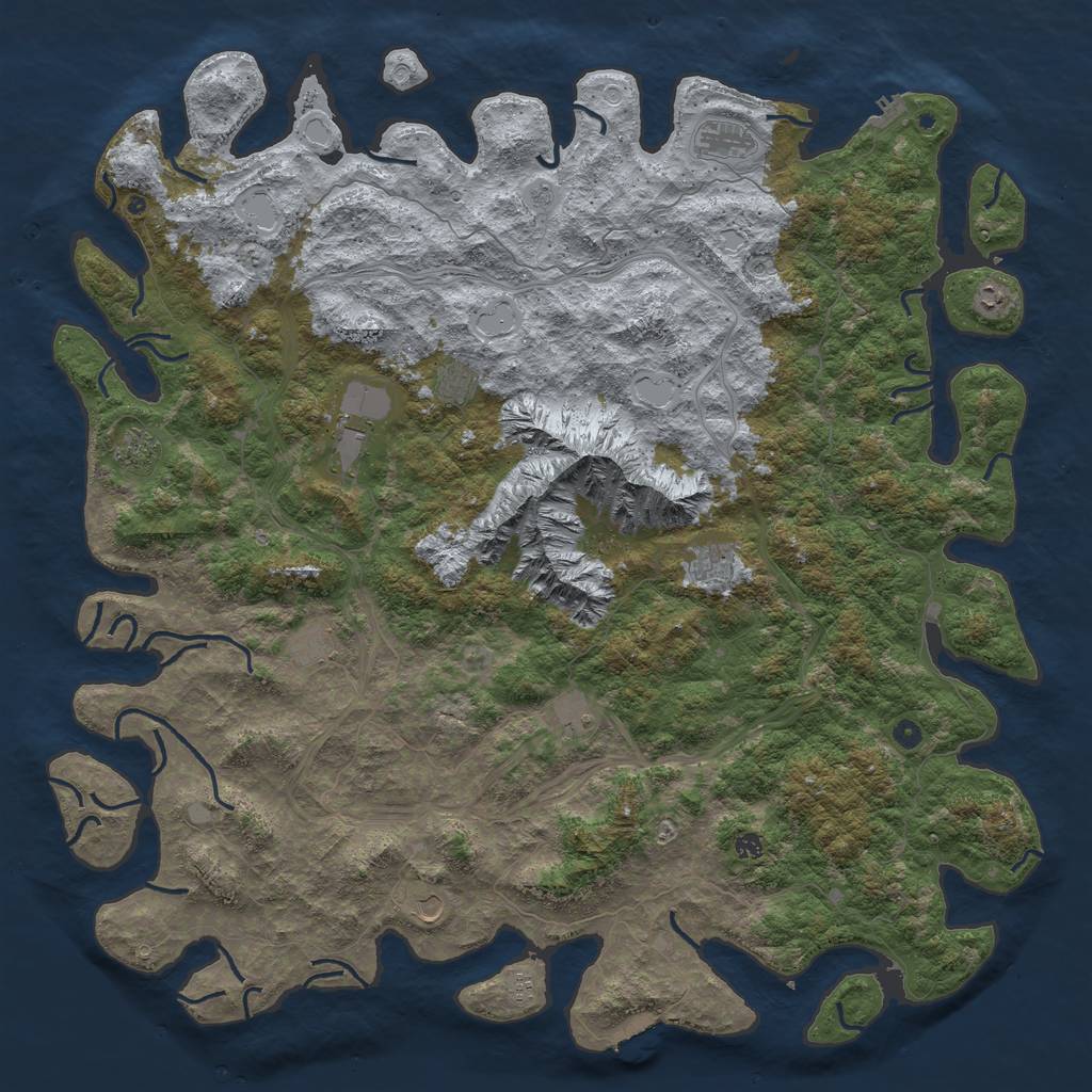 Rust Map: Procedural Map, Size: 6000, Seed: 1589404594, 20 Monuments