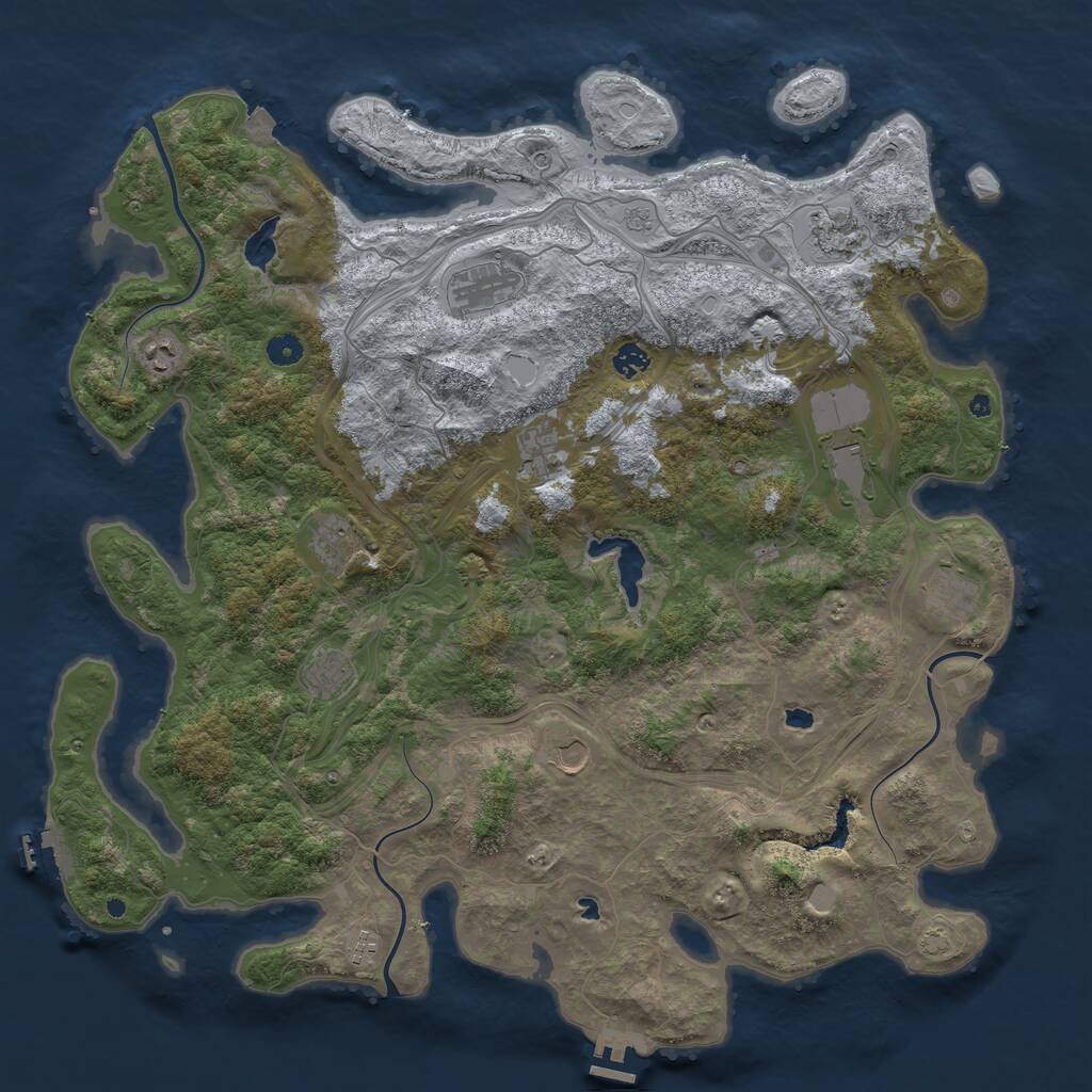 Rust Map: Procedural Map, Size: 4800, Seed: 1276401464, 17 Monuments