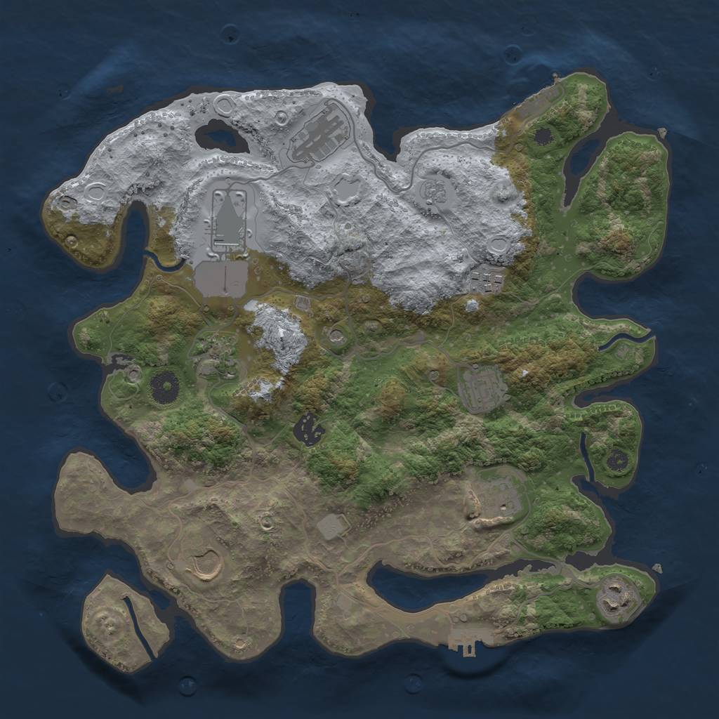 Rust Map: Procedural Map, Size: 3500, Seed: 446561654, 18 Monuments