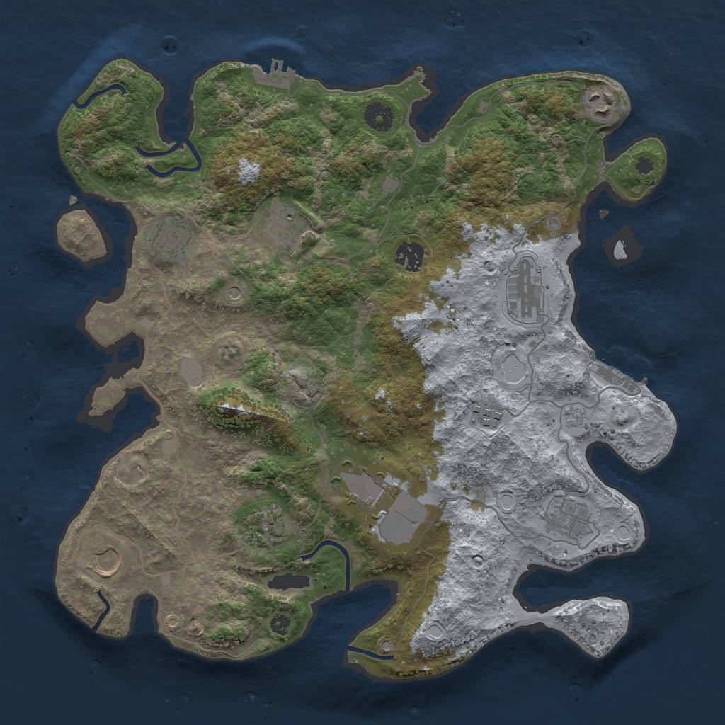 Rust Map: Procedural Map, Size: 3750, Seed: 1862716233, 19 Monuments