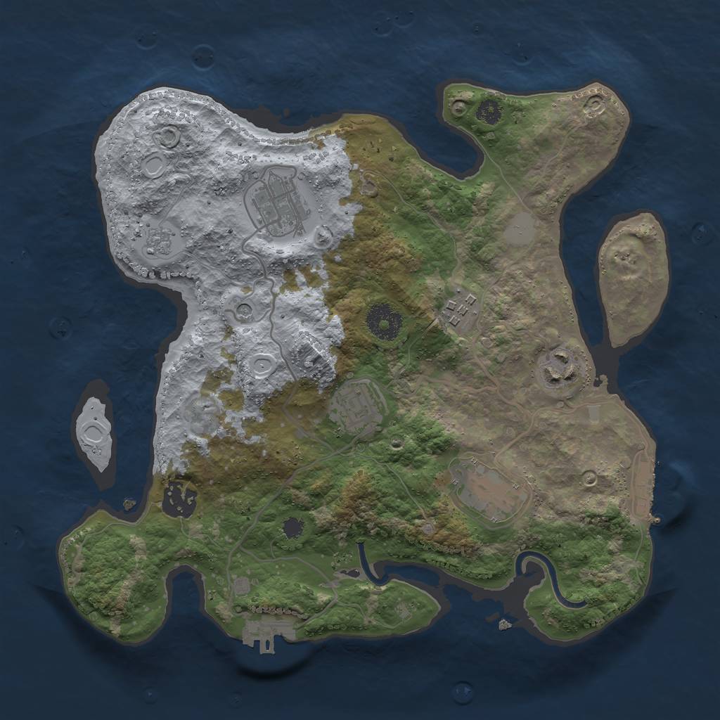 Rust Map: Procedural Map, Size: 3000, Seed: 315218636, 15 Monuments