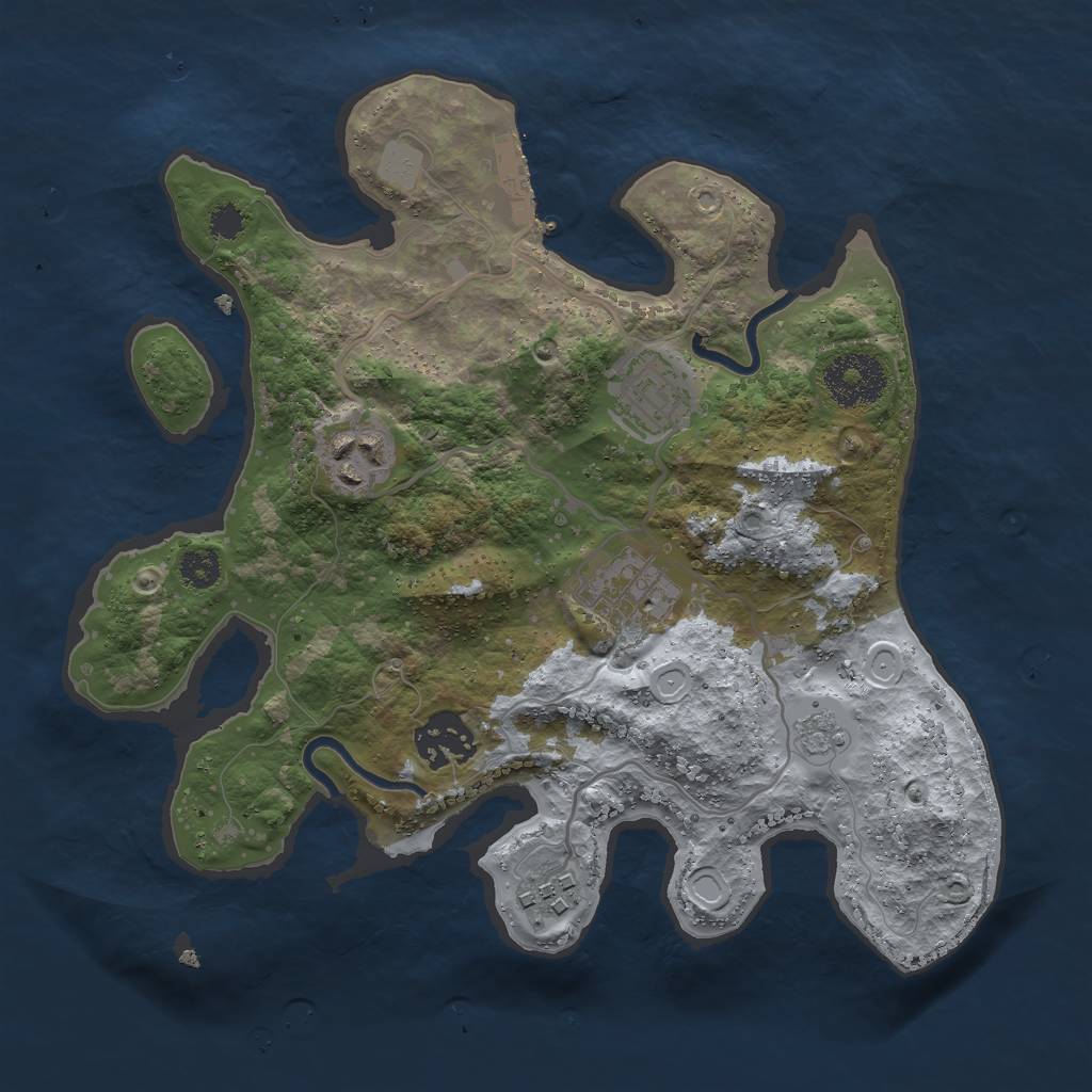 Rust Map: Procedural Map, Size: 2800, Seed: 1180363848, 12 Monuments