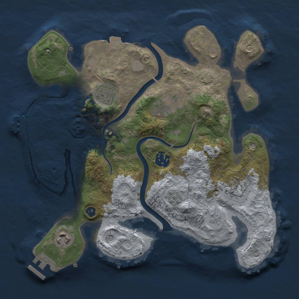 Rust Map: Procedural Map, Size: 3000, Seed: 576902404, 12 Monuments