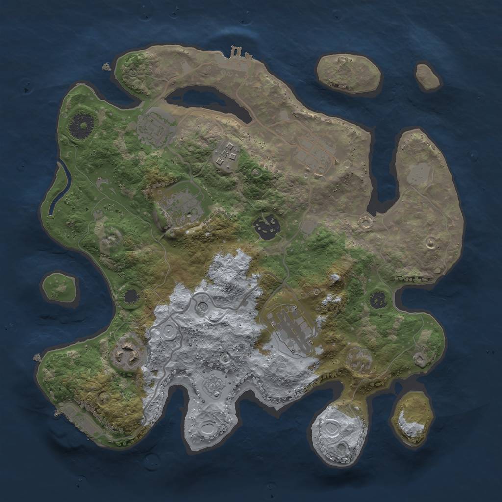 Rust Map: Procedural Map, Size: 3000, Seed: 175206853, 16 Monuments