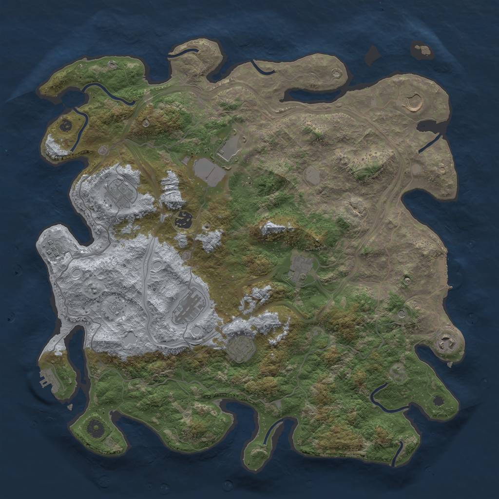Rust Map: Procedural Map, Size: 4250, Seed: 666188345, 18 Monuments