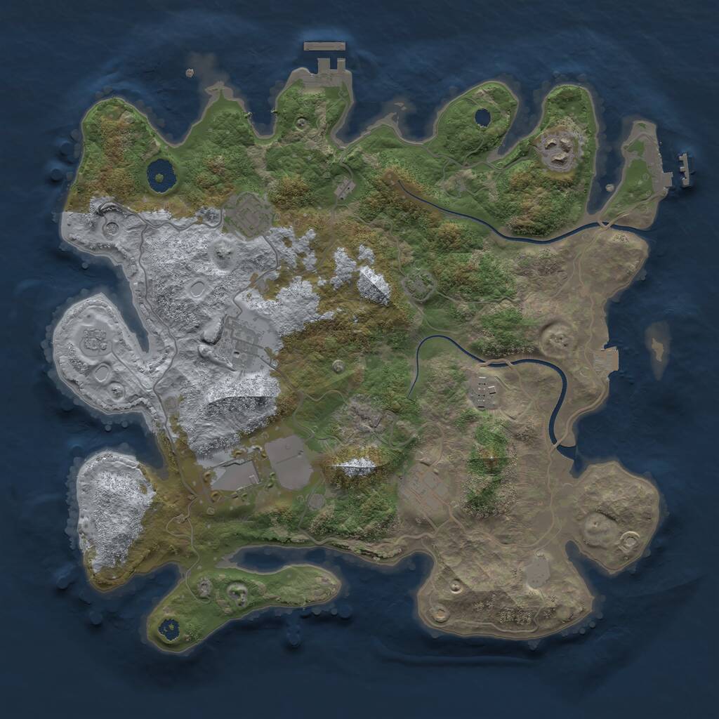 Rust Map: Procedural Map, Size: 3500, Seed: 32571714, 12 Monuments