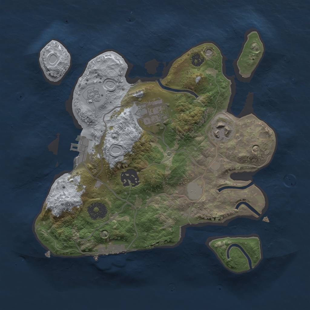 Rust Map: Procedural Map, Size: 2500, Seed: 1587942174, 11 Monuments