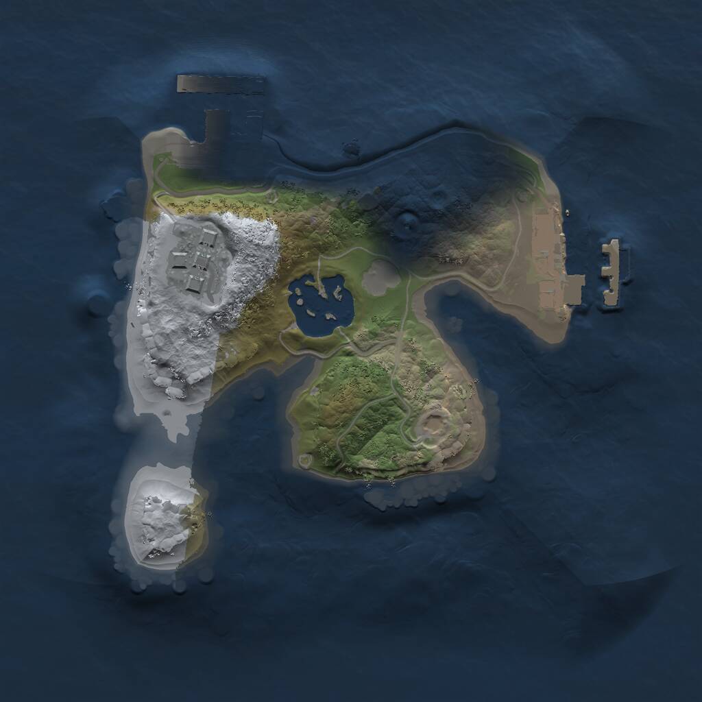 Rust Map: Procedural Map, Size: 1630, Seed: 1485536357, 5 Monuments