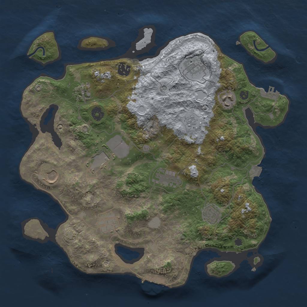 Rust Map: Procedural Map, Size: 3500, Seed: 1290148659, 17 Monuments