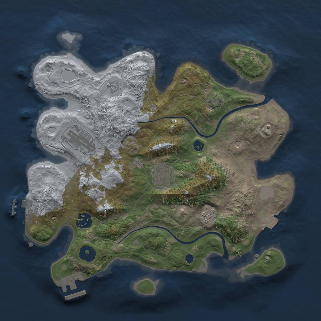 Rust Map: Procedural Map, Size: 3000, Seed: 797364641, 10 Monuments