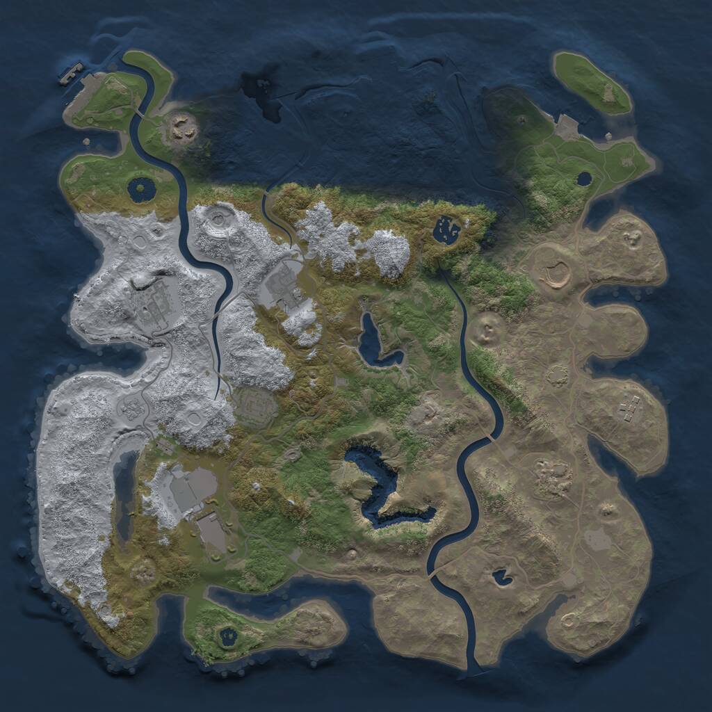 Rust Map: Procedural Map, Size: 4000, Seed: 626649346, 15 Monuments
