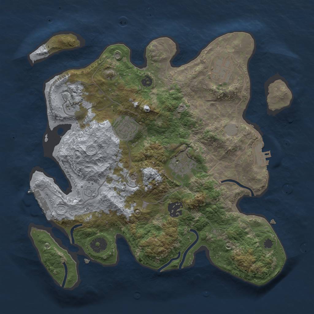 Rust Map: Procedural Map, Size: 3000, Seed: 30685, 14 Monuments