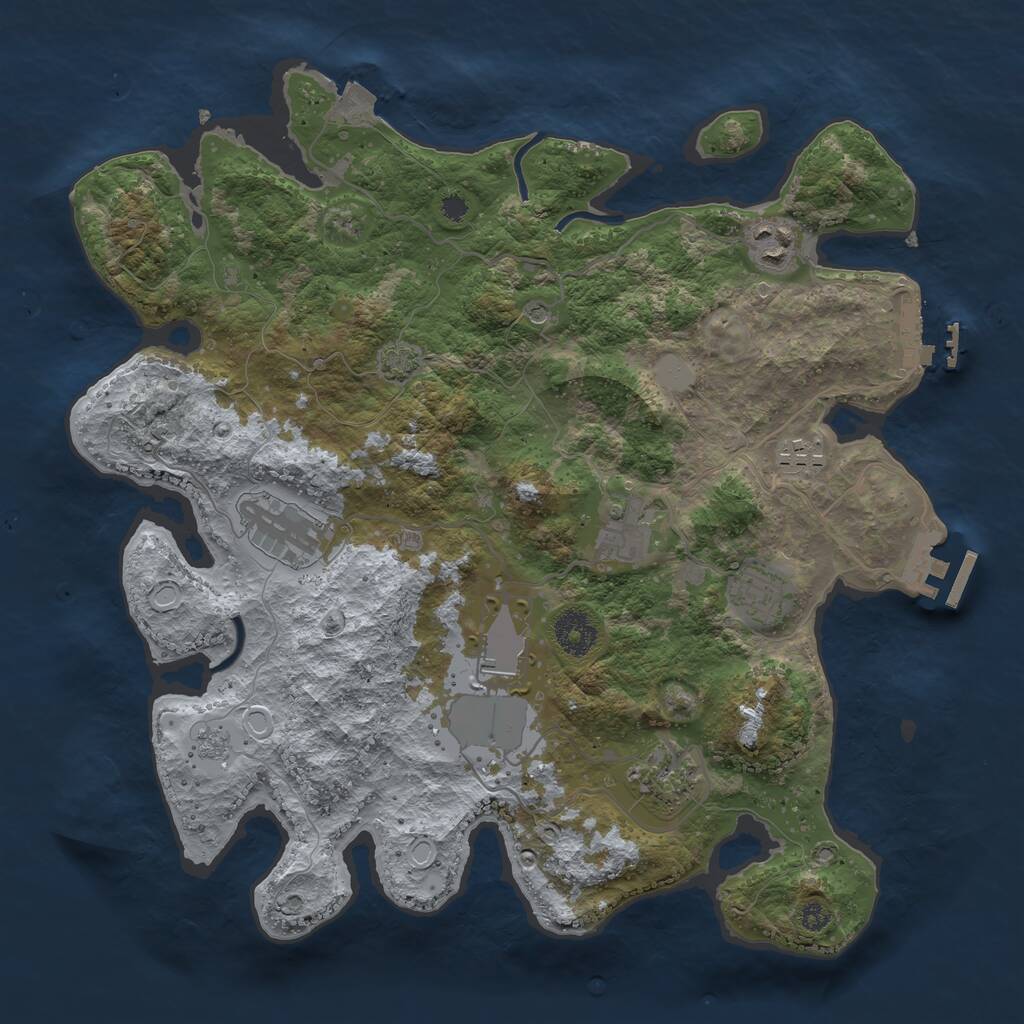 Rust Map: Procedural Map, Size: 3500, Seed: 1592962262, 13 Monuments