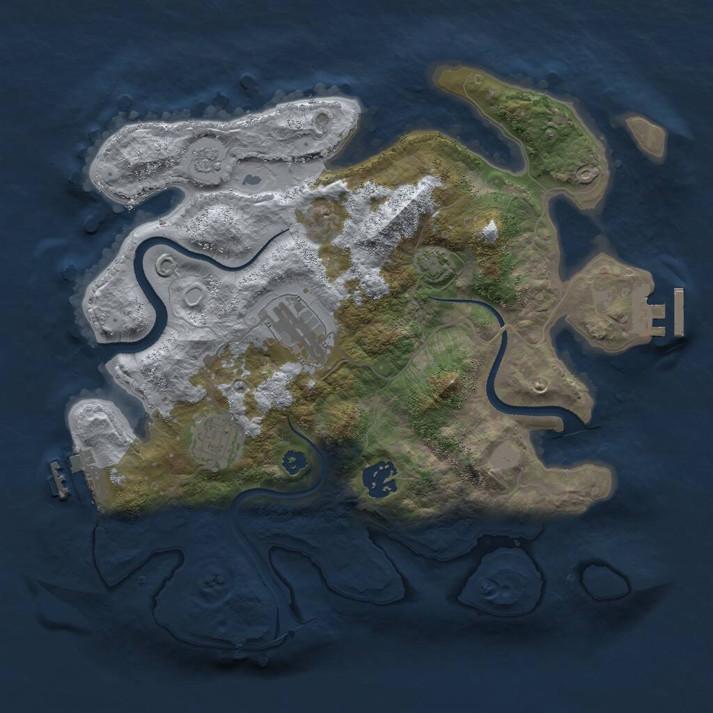 Rust Map: Procedural Map, Size: 3000, Seed: 1359201488, 8 Monuments