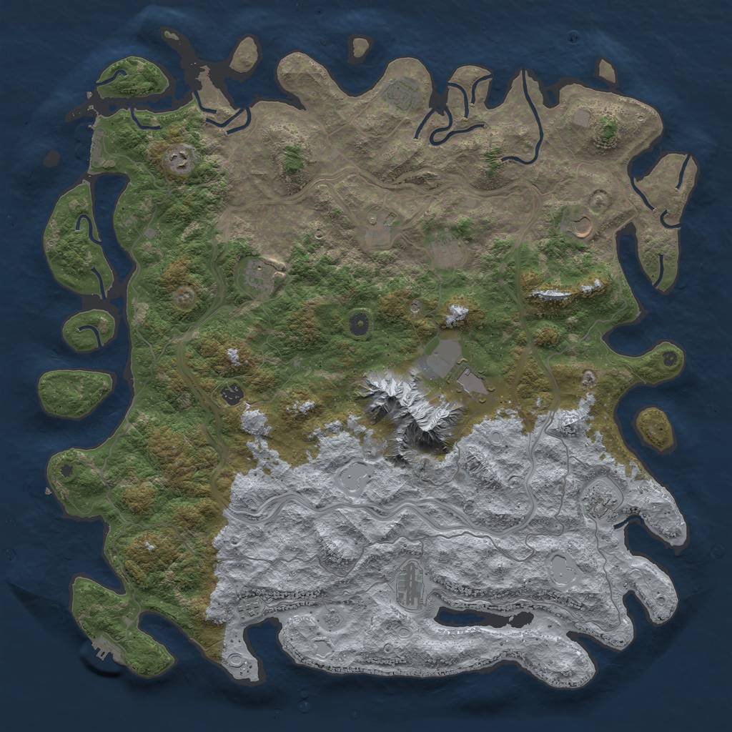 Rust Map: Procedural Map, Size: 5200, Seed: 2982351, 20 Monuments